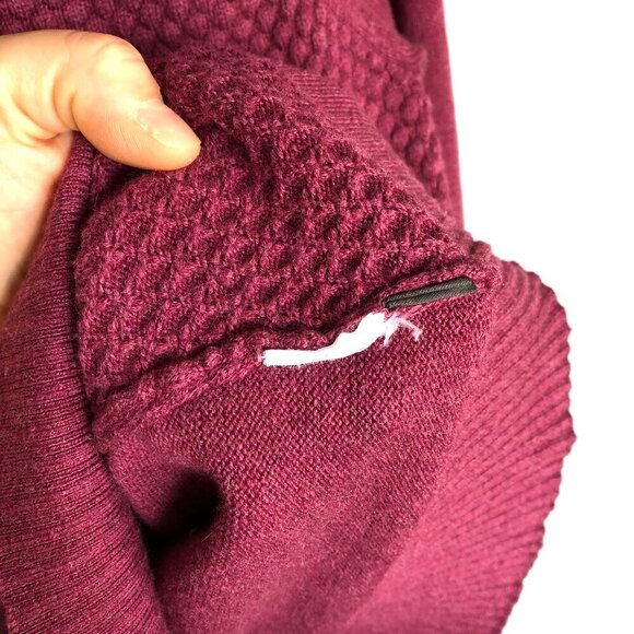 THE NORTH FACE Sweater 4 Button Turtleneck Cotton Wool Blend Plum Women's XS - Picture 9 of 16
